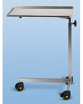 Instrumententisch aus Edelstahl, 600 x 400mm, mit 3 leitfhigen Rollen, hhenverstellbar, AGA Sanittsartikel, medishop.de