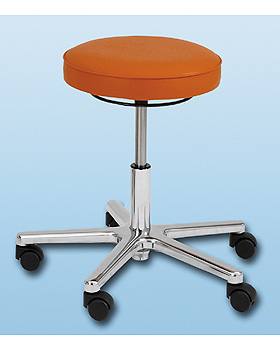 Drehhocker gepolstert, Höhe 41-53cm, mit Ringaus- lösung, Fußkreuz schwarz, kaffeebraun, AGA Sanitätsartikel, medishop.de