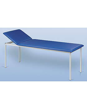 Behandlungsliege, Breite 80cm, Füße verchromt, Rahmenfarbe reinweiß, Bezug grau, AGA Sanitätsartikel, medishop.de