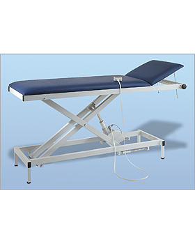 Untersuchungsliege, mit Motor, Rahmen. lackiert, Gestellf. weißalu., max.H  93cm, Bezug weiß, AGA Sanitätsartikel, medishop.de