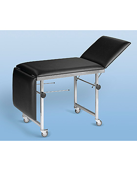 Kinderuntersuchungsliege, Gestell verchromt, fahrbar, Breite 80cm, Höhe 80cm, Bezug hellblau, AGA Sanitätsartikel, medishop.de