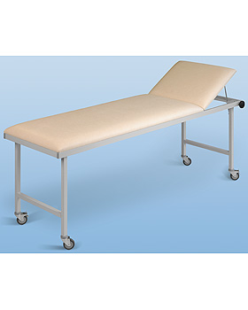 Untersuchungsliege, fahrbar, Gestellf. weißalu., Breite 65cm, Höhe 70cm, Bezug hellgrau, AGA Sanitätsartikel, medishop.de