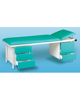 AGA Untersuchungseinheit 3, Blende m. KL bezogen, Höhe 80cm, Gestellfarbe weißalu., Bezug weiß, AGA Sanitätsartikel, medishop.de