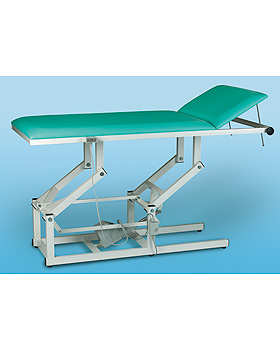Untersuchungsliege, mit Motor, Rahmen verchromt, Gestellf. reinweiß, max.H 105cm, Bezug anthrazit, AGA Sanitätsartikel, medishop.de