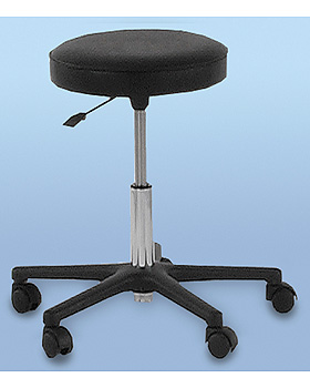 Drehhocker gepolstert, Höhe 41-53cm, Fußkreuz schwarz, Bezug türkis, AGA Sanitätsartikel, medishop.de