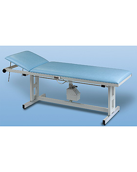 Gymnastikliege, mit Motor, Breite 80cm, Gestellf. weißalu., Bezug eis, AGA Sanitätsartikel, medishop.de