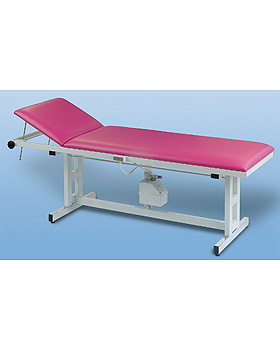 Untersuchungsliege, mit Motor, Rahmen. lackiert, Gestellf. weißalu., max.H 85cm, Bezug mandarin, AGA Sanitätsartikel, medishop.de