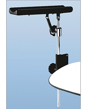 Armauflage mit Doppelkloben, verchromt, Auflage schwarz, AGA Sanittsartikel, medishop.de