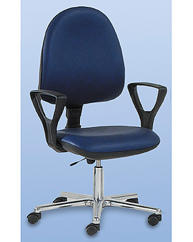 Brostuhl mit Armlehnen, Hhe 42-54cm, Fukreuz alu poliert, Bezug schwarz, AGA Sanittsartikel, medishop.de