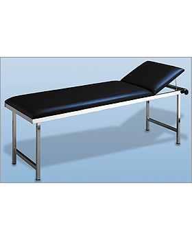 Untersuchungsliege, zweiteilig, Gestell verchromt, Breite 65cm, Höhe 75cm, Bezug hellbraun, AGA Sanitätsartikel, medishop.de