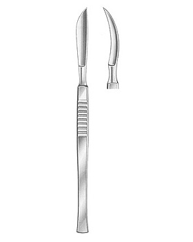 BERGMANN, Op-Skalpell, Figur 4, gebogen, Allgaier Instrumente, medishop.de