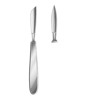 LANGENBECK, Resektionsmesser 5,5cm Schneidelnge, spitz,, Allgaier Instrumente, medishop.de