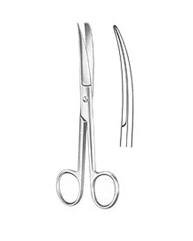 Chirurgische Schere, 14,5cm, spitz/stumpf, gebogen, Allgaier Instrumente, medishop.de