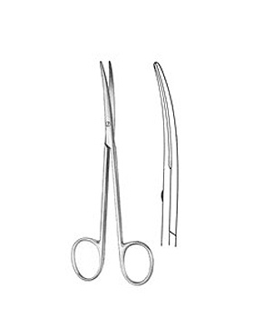 METZENBAUM-DELIKAT, Präparierschere, 14,5cm, stumpf/stumpf, gebogen, feines Modell,, Allgaier Instrumente, medishop.de