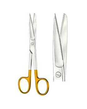 Chirurgische Schere, 14,5cm, spitz/stumpf, gerade, mit Hartmetall, Allgaier Instrumente, medishop.de