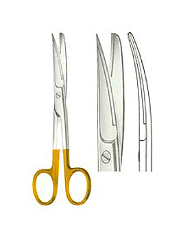 Chirurgische Schere, 14,5cm, spitz/stumpf, gebogen, mit Hartmetall,, Allgaier Instrumente, medishop.de