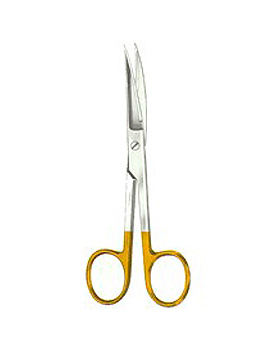 Chirurgische Schere, 14,5cm, spitz/spitz, gebogen, mit Hartmetall,, Allgaier Instrumente, medishop.de