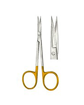 Irisschere, 11,5cm, gerade, mit Hartmetallschneiden, Allgaier Instrumente, medishop.de