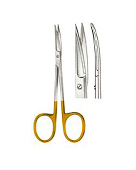 Irisschere, 11,5cm, gebogen, mit Hartmetallschneiden, Allgaier Instrumente, medishop.de