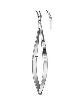 CASTROVIEJO, Iridektomieschere, 10cm, spitz/spitz, gebogen, Allgaier Instrumente, medishop.de