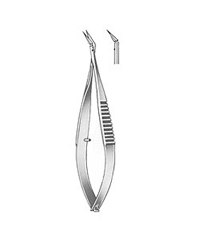 VANNAS, Iridektomieschere, 8,5cm, aufgewinkelt,, Allgaier Instrumente, medishop.de