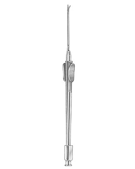 Spezialschere für Glaskörperstränge mit Infusion, 17,5cm,, Allgaier Instrumente, medishop.de