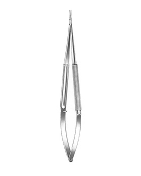 Microschere mit abgerundeter Spitzen 18cm, gerade, halbrunder Griff,, Allgaier Instrumente, medishop.de