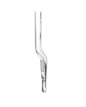 TAYLOR, anatomische Pinzette, 18,5cm, baj. gebogen, mit Schaberende, Allgaier Instrumente, medishop.de