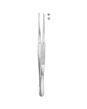 Chirurgische Pinzette, 13cm, gerade, 1x2 Zhne fein, mit St., Allgaier Instrumente, medishop.de