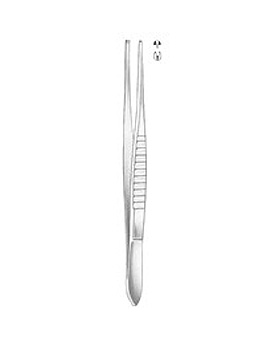 USA-Modell, chirurgische Pinzette, 15,5cm, gerade, 1x2 Zähne, Allgaier Instrumente, medishop.de