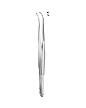 CUSHING, chirurgische Pinzette, 18cm, gebogen 1x2 Zhne, Allgaier Instrumente, medishop.de