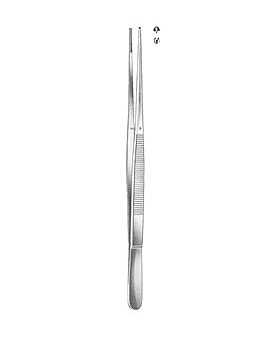 BROPHY, chirurgische Pinzette, 20cm, gerade 1x2 Zähne, Allgaier Instrumente, medishop.de