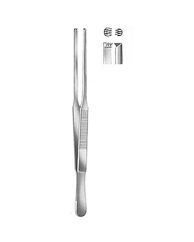 DUEHRSSEN, chirurgische Pinzette, 20cm, 3x4Z, Allgaier Instrumente, medishop.de