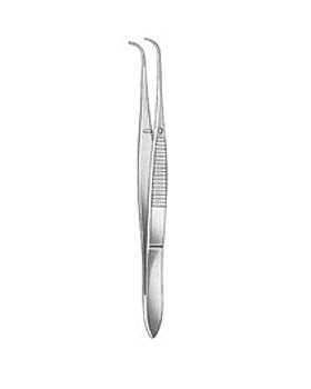 Anatomische Pinzette, feines Modell, 10cm, stark gebogen, mit Stift,, Allgaier Instrumente, medishop.de