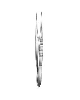 Splitterpinzette, 14,5cm, gerade, gerieft, mit Stift, Allgaier Instrumente, medishop.de