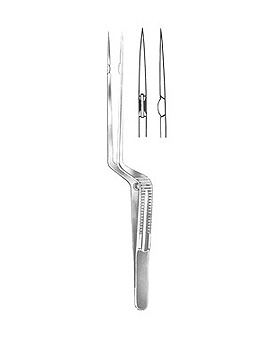 Mikrop., baj. gebogen, 22,5cm, gerade Spitzen, mit St., Allgaier Instrumente, medishop.de