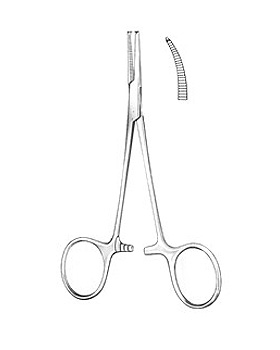 HALSTEAD-MOSQUITO, Arterienklemme, 14,0 cm gebogen, 1x2 Z�hne, Allgaier Instrumente, medishop.de