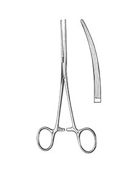 BAINBRIDGE, Arterienklemme, 18,5cm, gebogen, l�ngsgerieft, Allgaier Instrumente, medishop.de
