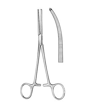 OCHSNER-KOCHER, Arterienklemme, 13cm gebogen, 1x2  Zähne, Allgaier Instrumente, medishop.de