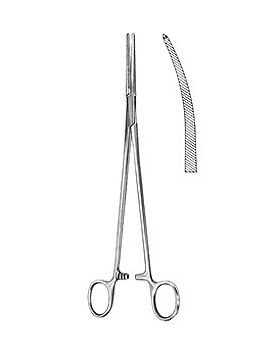 BENGOLEA, Arterienklemme,  20cm, gebogen, 1x2 Zhne, Allgaier Instrumente, medishop.de