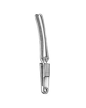 JOHNS-HOPKINS, Bulldogklemme, 57mm, gebogen, Allgaier Instrumente, medishop.de