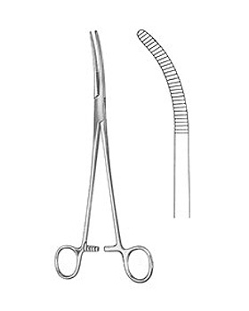RUMEL, Pr�parierklemme, 24cm, Figur 2 gebogen, Allgaier Instrumente, medishop.de