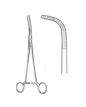 RUMEL, Pr�parierklemme, 24cm, Figur 5 gebogen, Allgaier Instrumente, medishop.de