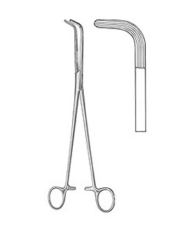 MIXTER, Bronchusklemme, 25cm, Figur 2 gebogen,  lngsgerieft, Allgaier Instrumente, medishop.de