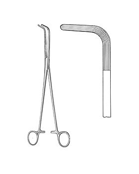 MIXTER, Bronchusklemme, 28cm, Figur 3 gebogen,  lngsgerieft, Allgaier Instrumente, medishop.de