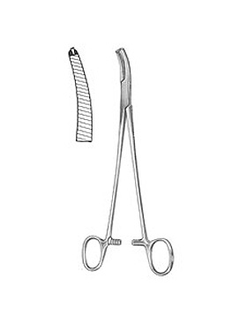 FAURE, Peritoneumklemme, 21cm, 1x2 Z leicht gebogen, Allgaier Instrumente, medishop.de