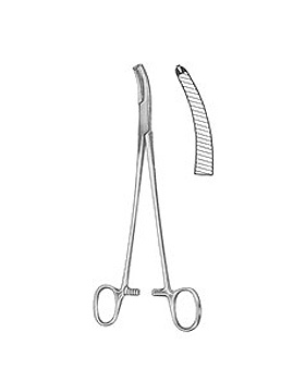 FAURE, Peritoneumklemme, 21cm, 1x2 Zhne stark gebogen, Allgaier Instrumente, medishop.de