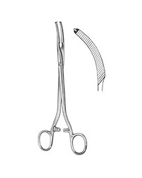 MIKULICZ, Peritoneumklemme 20cm, stark gebogen, Allgaier Instrumente, medishop.de