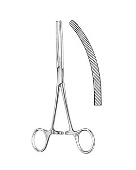 BABY-DOYEN, Darmklemme, 18cm, gebogen schrggerieft, Allgaier Instrumente, medishop.de