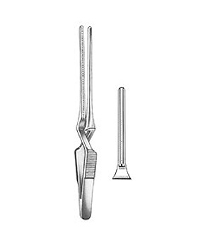 DE BAKEY, atraumatische Bulldogklemme, Gesamtlänge 8,5cm, Maullänge 3cm, gerade, Allgaier Instrumente, medishop.de